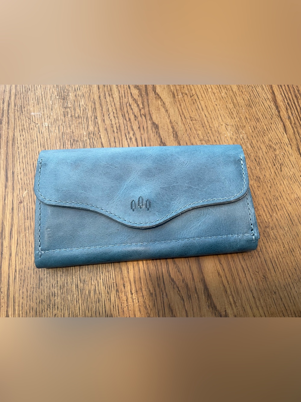 Portland Leather Blue Leather Long Wallet